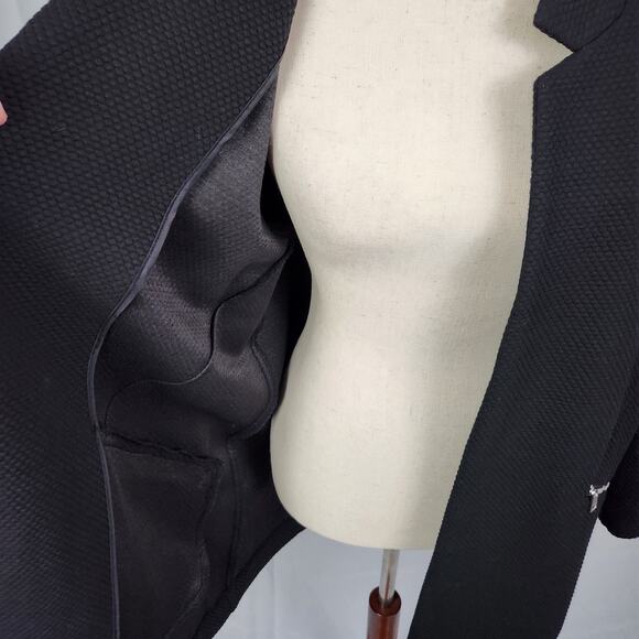 Apt. 9 Open-Front Oversized Long Jacket Notch Collar Black Women's Size Medium - Picture 7 of 12